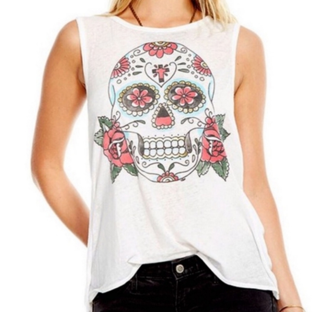 CHASER Suger Skull Tank Top Sz L